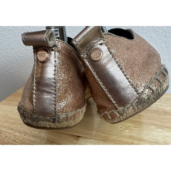 Coach Women's  Gold Glitter Espadrille Sneakers Size 6 - Picture 4 of 7